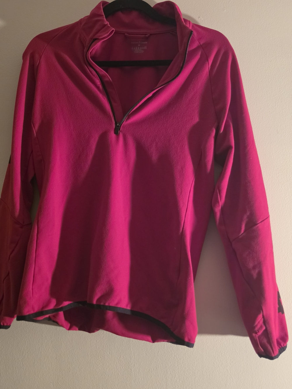 Reebok Women's Bright Red Fuchish Quarter-Zip Pullover